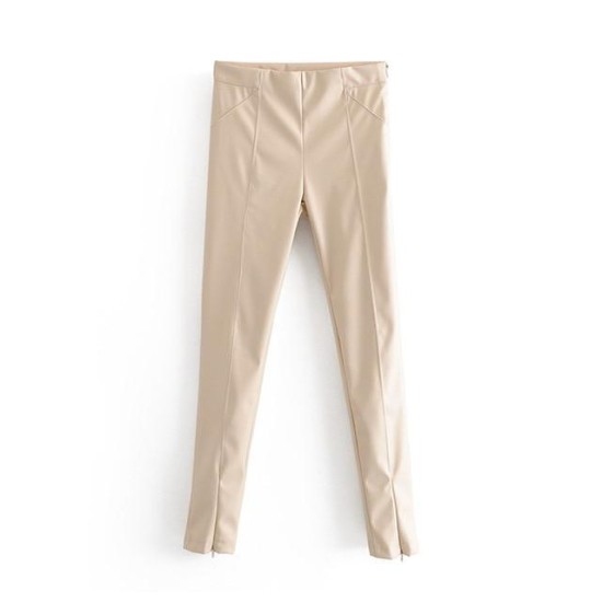 Stylish PU Faux Leather Stretch Pants Solid High Waist Stylish PU Faux Leather Stretch Pants Solid High Waist