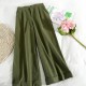 Style Wide Leg Ankle Pants High Waist Trousers Femme Style Wide Leg Ankle Pants High Waist Trousers Femme