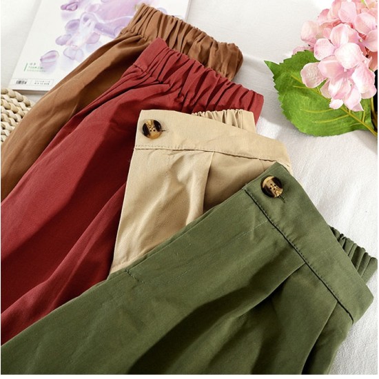 Style Wide Leg Ankle Pants High Waist Trousers Femme Style Wide Leg Ankle Pants High Waist Trousers Femme