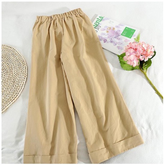 Style Wide Leg Ankle Pants High Waist Trousers Femme Style Wide Leg Ankle Pants High Waist Trousers Femme