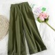 Style Wide Leg Ankle Pants High Waist Trousers Femme Style Wide Leg Ankle Pants High Waist Trousers Femme