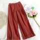 Style Wide Leg Ankle Pants High Waist Trousers Femme Style Wide Leg Ankle Pants High Waist Trousers Femme