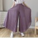 Fashion Streetwear Pleated Culotte Pants Blue Black Purple Chiffon Trousers Fashion Streetwear Pleated Culotte Pants Blue Black Purple Chiffon Trousers