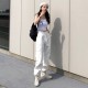 Fashion Cargo Women's Pants Pocket White Streetwear High Waist Trousers Vintage Straight Fashion Cargo Women's Pants Pocket White Streetwear High Waist Trousers Vintage Straight
