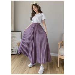 Fashion Streetwear Pleated Culotte Pants Blue Black Purple Chiffon Trousers