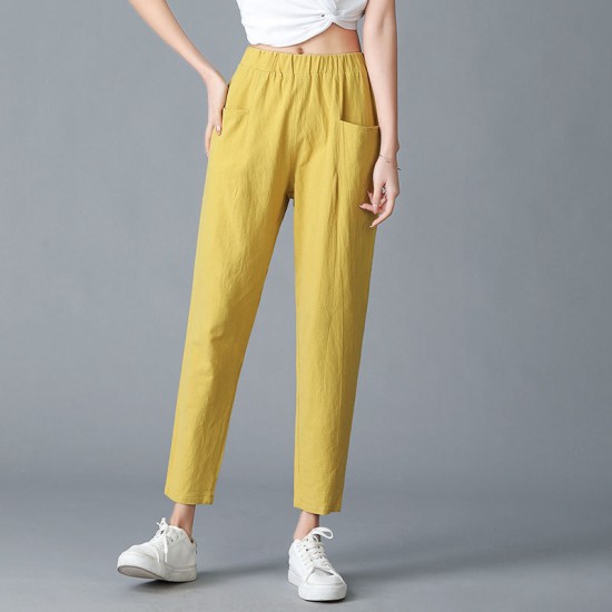 Cotton Pants for Women Trousers Loose Casual Solid Color Cotton Pants for Women Trousers Loose Casual Solid Color