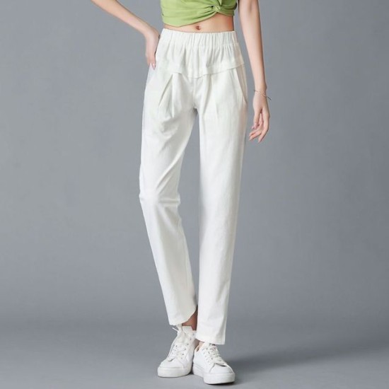 Cotton Pants for Women Trousers Loose Casual Solid Color Cotton Pants for Women Trousers Loose Casual Solid Color