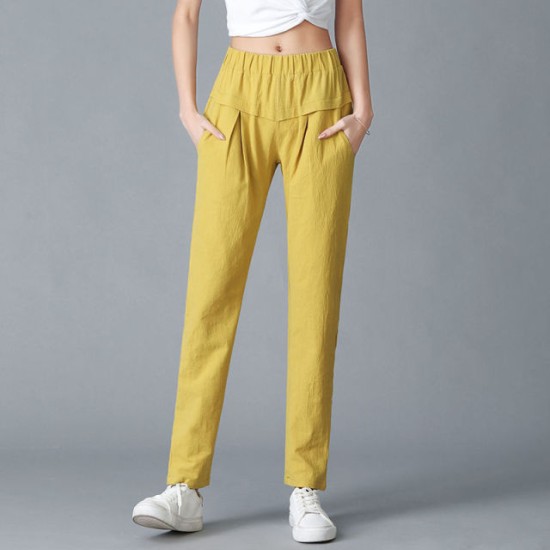 Cotton Pants for Women Trousers Loose Casual Solid Color Cotton Pants for Women Trousers Loose Casual Solid Color