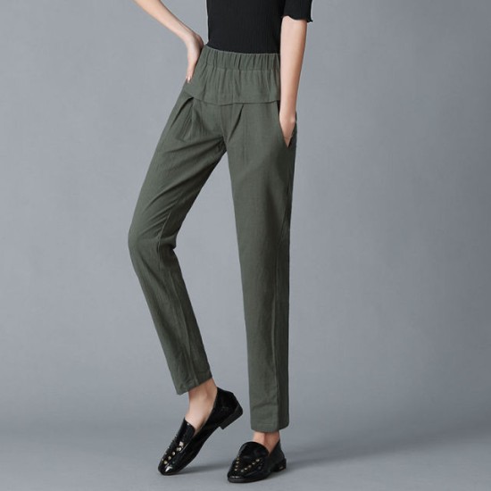 Cotton Pants for Women Trousers Loose Casual Solid Color Cotton Pants for Women Trousers Loose Casual Solid Color