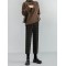 Checkered Plaid Wide Leg High Waist Straight Capris Wild Trousers