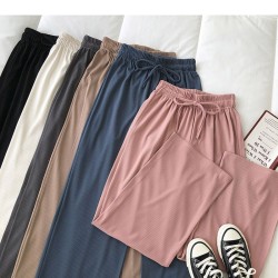 Style Wide Leg Long Pants Women Female Pants High Waist Trousers