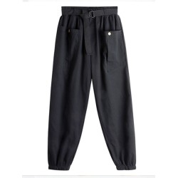 Long Harem Pants Women Korean Style Cargo Trouser Female With Belt