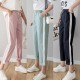 Casual Cotton Linen Ankle Length Striped Pant