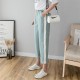 Casual Cotton Linen Ankle Length Striped Pant